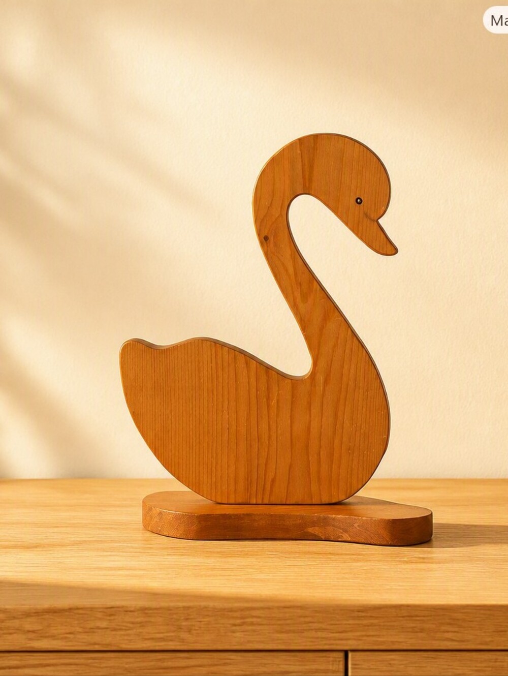Vintage Wooden Swan Figurine – Handcrafted Farmhouse Decor